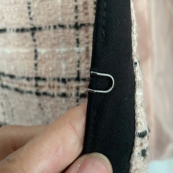Liz Claiborne Powder Pink and Black Chic lady jacket Tweed Design 4P - Picture 4 of 7